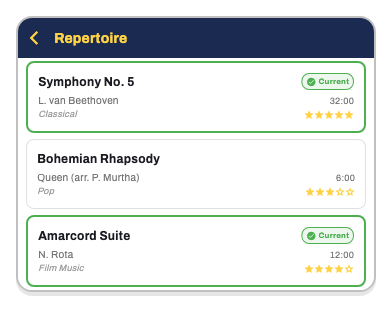 Repertoire screenshot