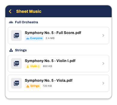 Sheet music viewer screenshot